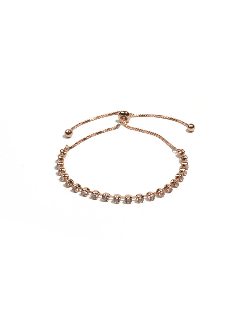 Cubic Zirconia Rose Gold Plated Stone Bracelet Wristwear