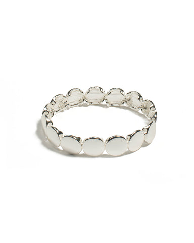 White Gold Plated Real Circle Stretch Wristwear