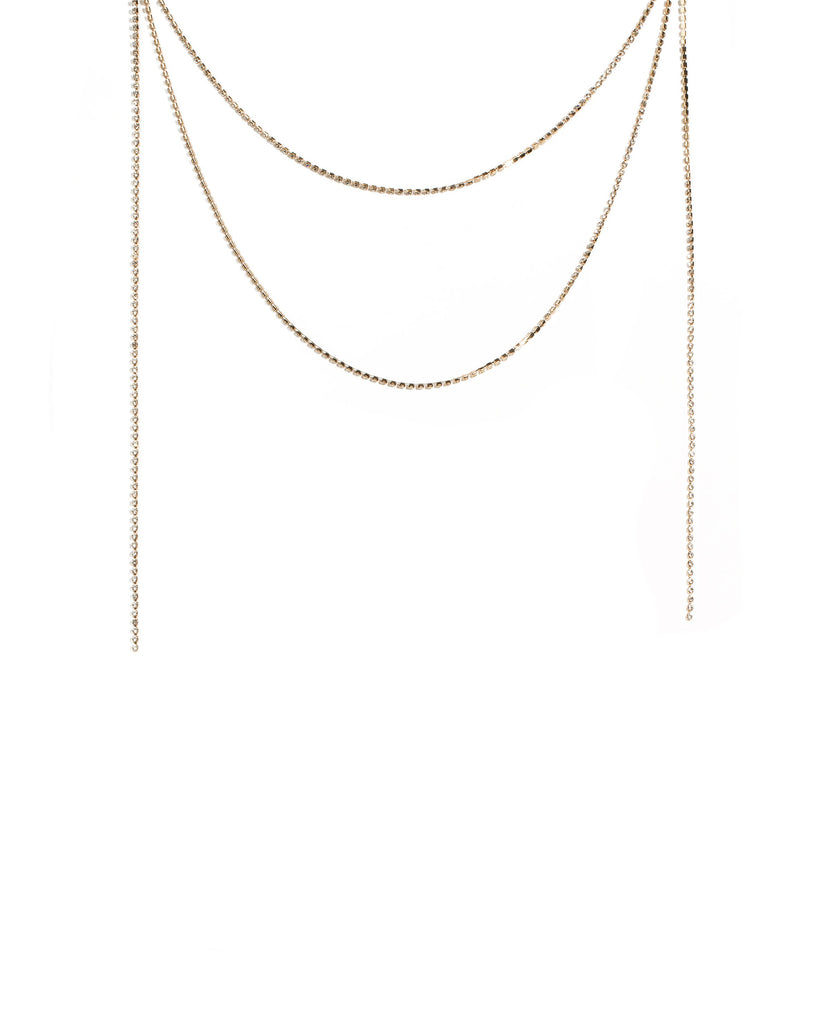 Crystal Gold Tone Crystal Drape Necklace