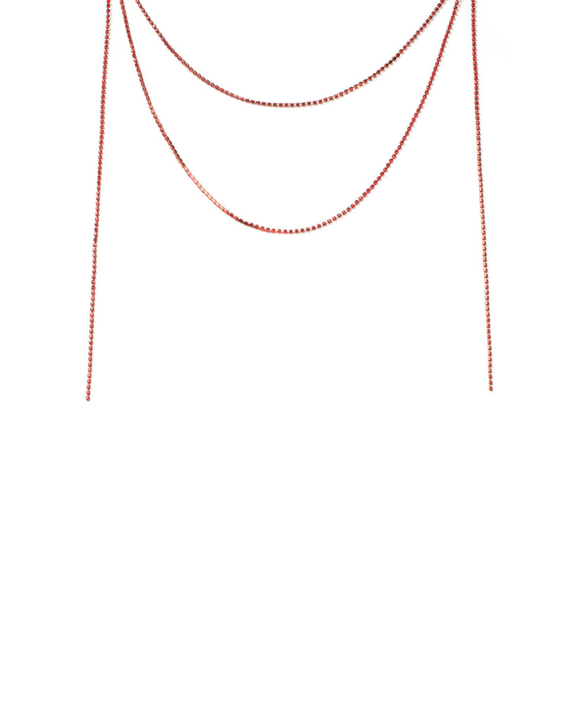Red Crystal Drape Necklace