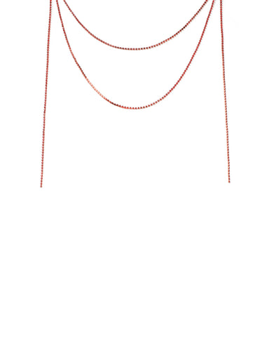 Red Crystal Drape Necklace