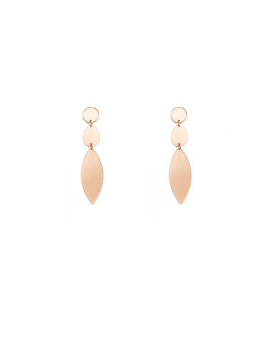 Black Gold Tone Brushed Drop Earrings