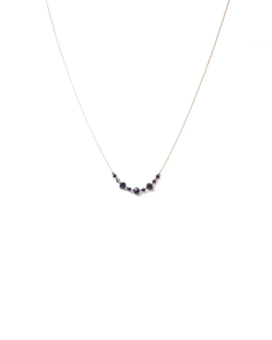Black Gold Tone Bead Embellished Simple Necklace