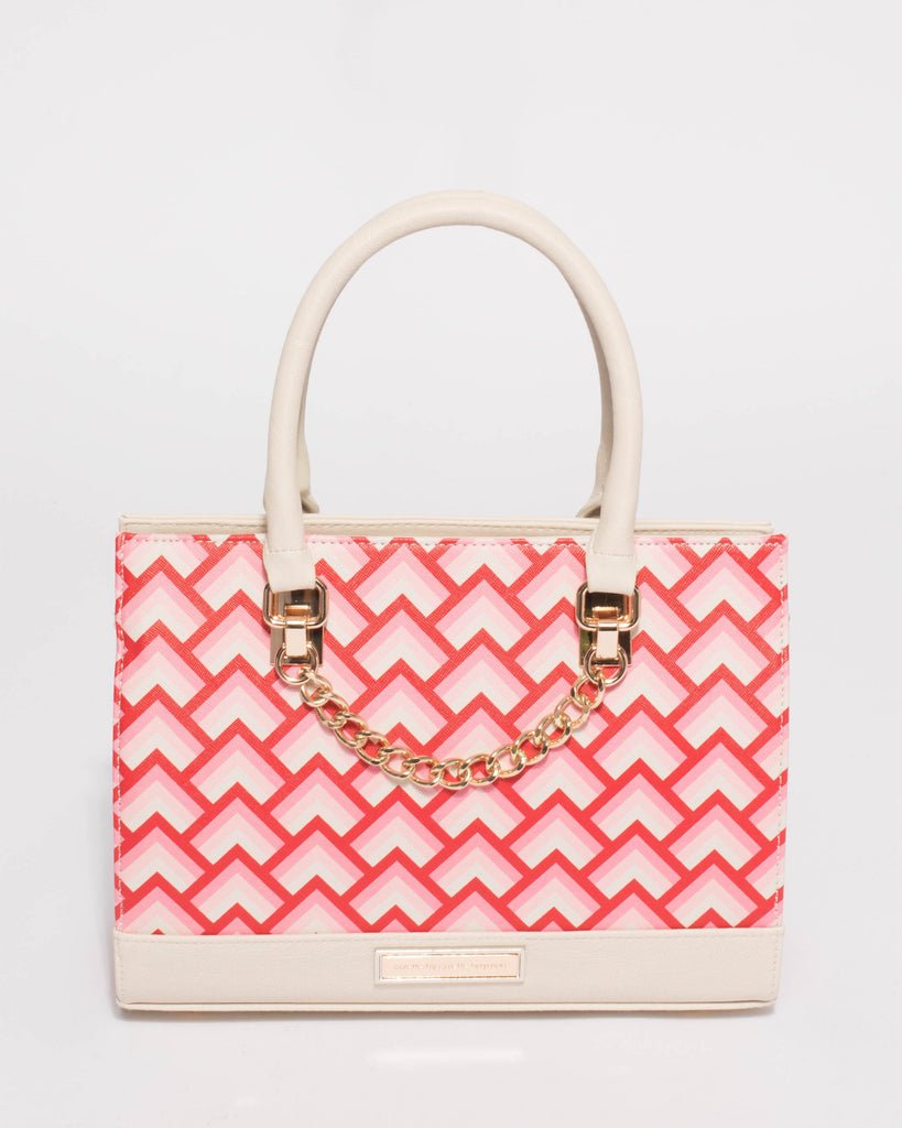 Multi Colour Steph Chain Mini Tote Bag With Gold Hardware
