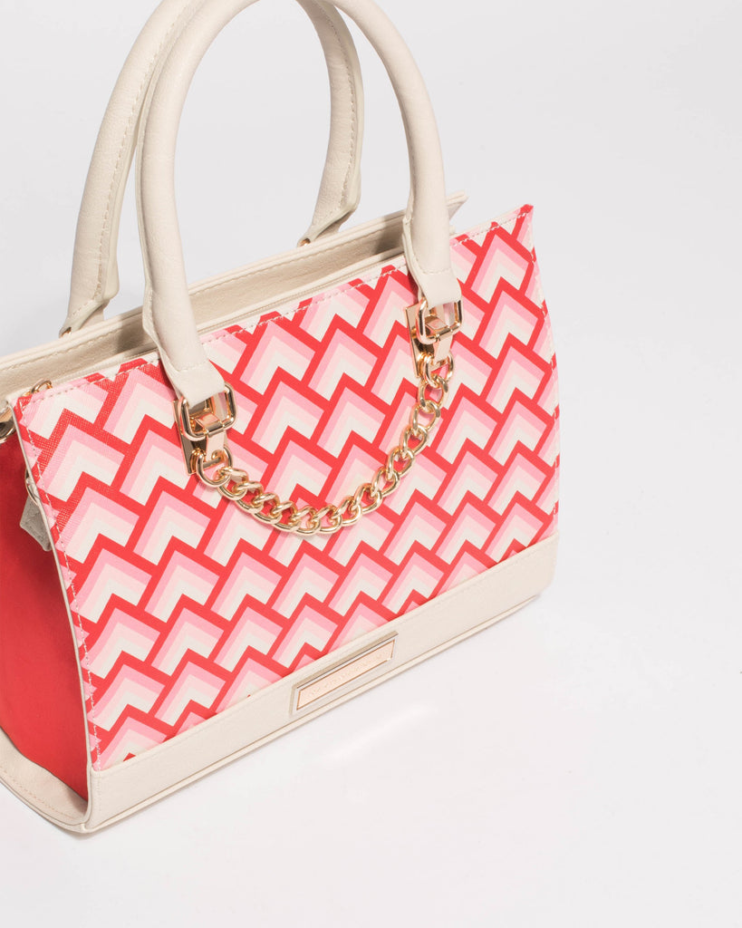Multi Colour Steph Chain Mini Tote Bag With Gold Hardware