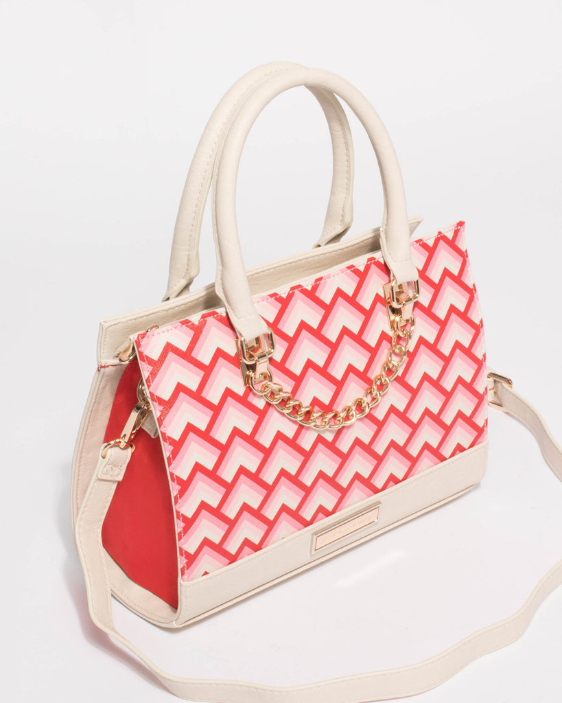 Multi Colour Steph Chain Mini Tote Bag With Gold Hardware