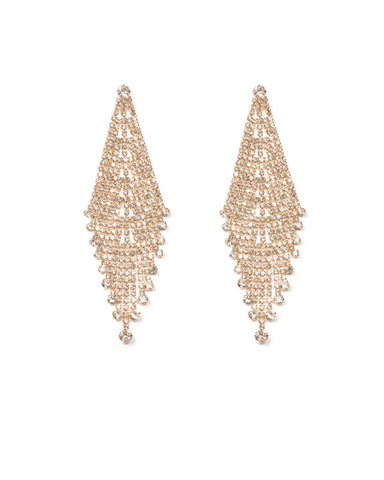 Crystal Gold Tone Crystal Drop Statement Earrings