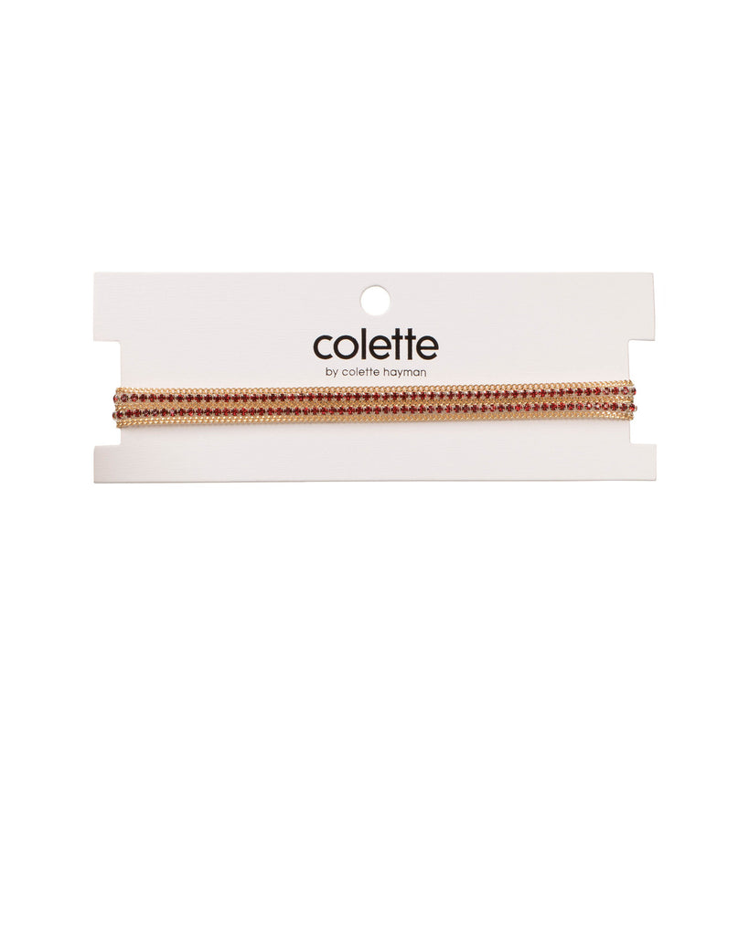 Red Gold Tone Crystal Choker