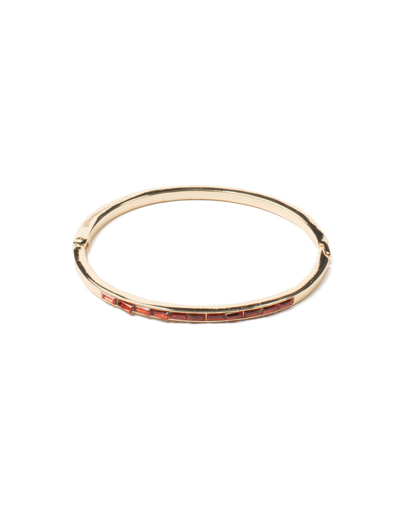 Red Gold Tone Crystal Clamp Wristwear