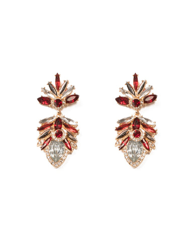 Multi Colour Gold Tone Crystal Drop Earrings