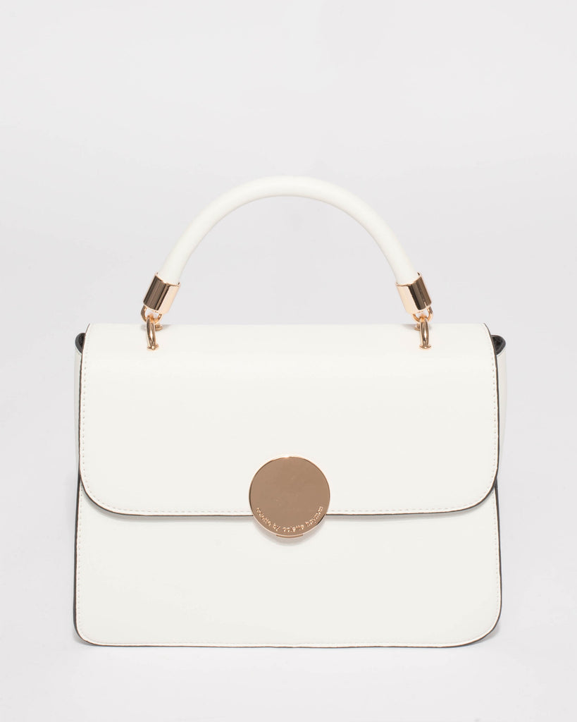 White Ellie Top Handle Bag