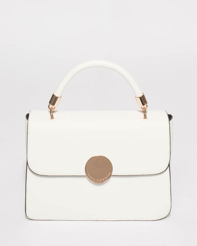 White Ellie Top Handle Bag