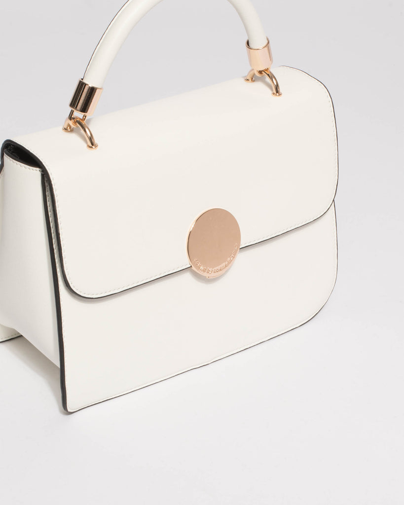White Ellie Top Handle Bag