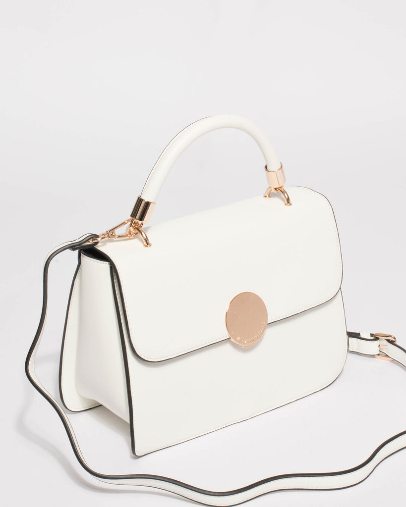 White Ellie Top Handle Bag
