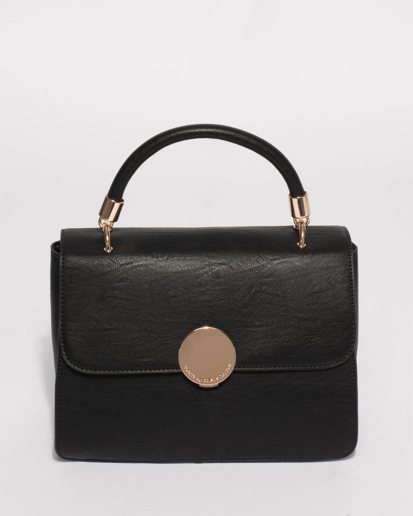 Black Ellie Top Handle Bag