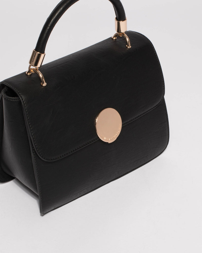 Black Ellie Top Handle Bag