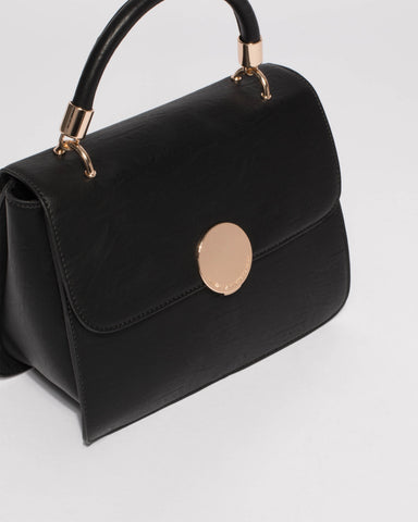 Black Ellie Top Handle Bag