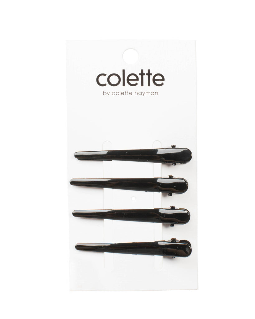 Black Painted Hair Clip Pack