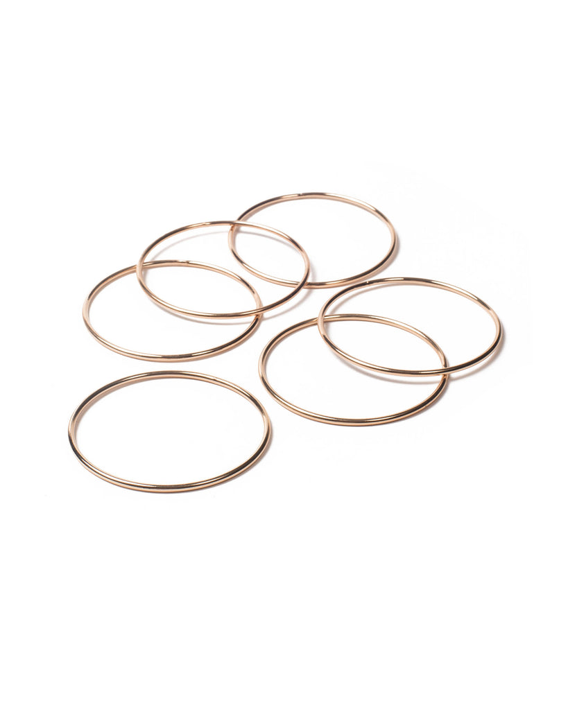 Gold Tone Simple Bangles Wristwear Pack