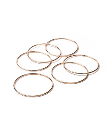 Gold Tone Simple Bangles Wristwear Pack