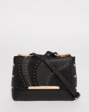 Black Charlee Panelled Flap Crossbody Bag