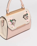 Pink Ivory Renee Bird Top Handle Tote Bag