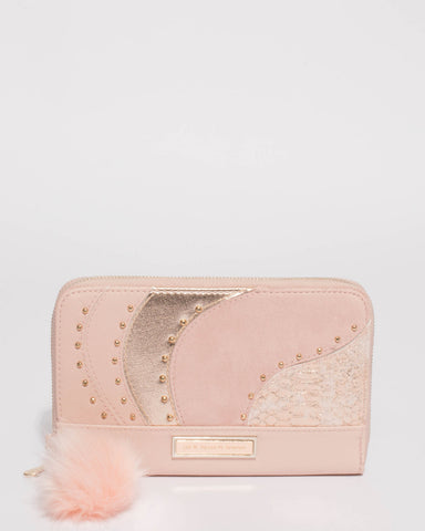 Pink Nina Stud Travel Wallet