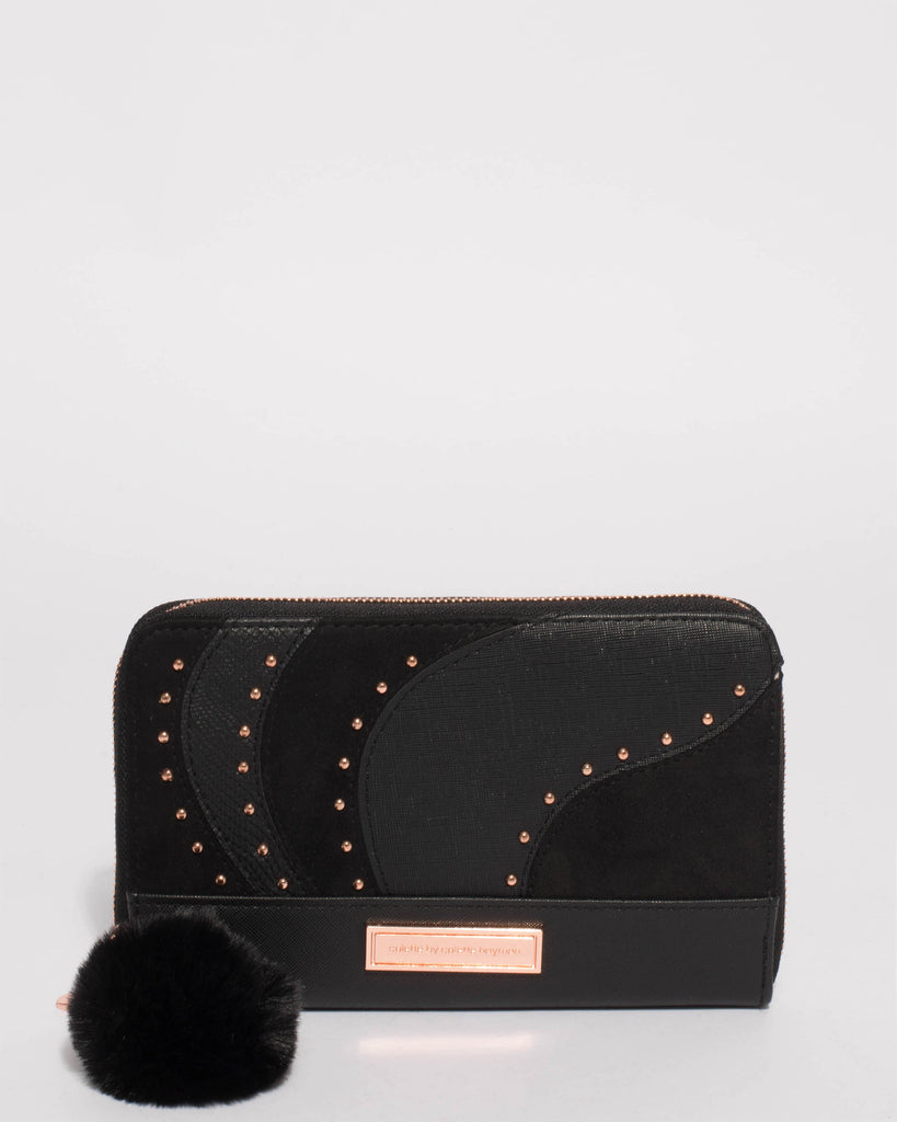 Black Nina Stud Travel Wallet