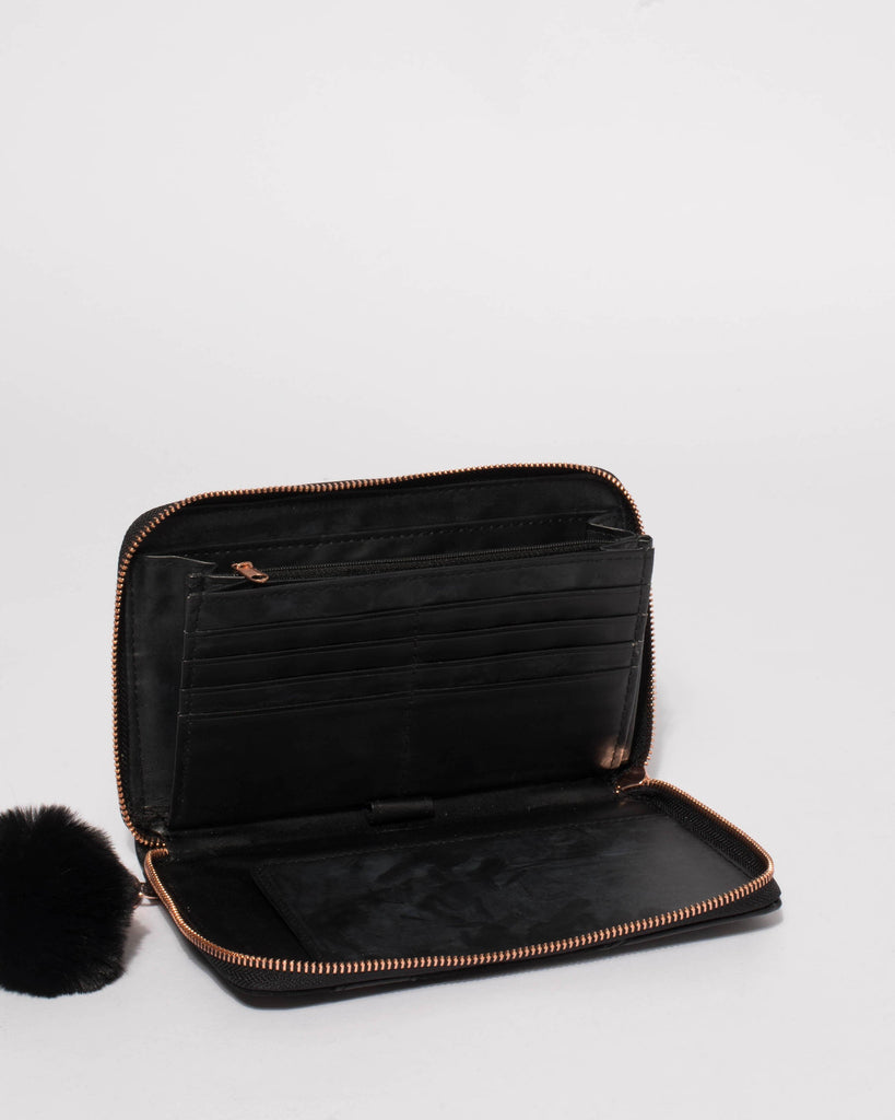 Black Nina Stud Travel Wallet