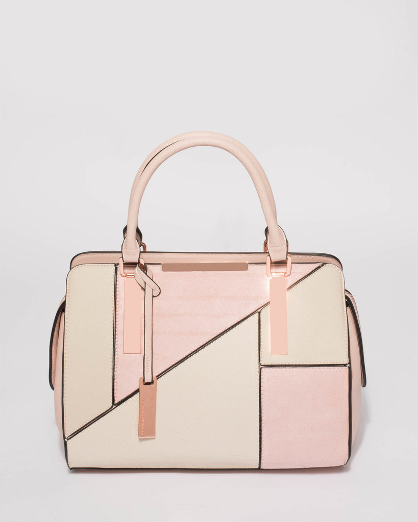 Pink Ivory Kimberly Panel Tote Bag