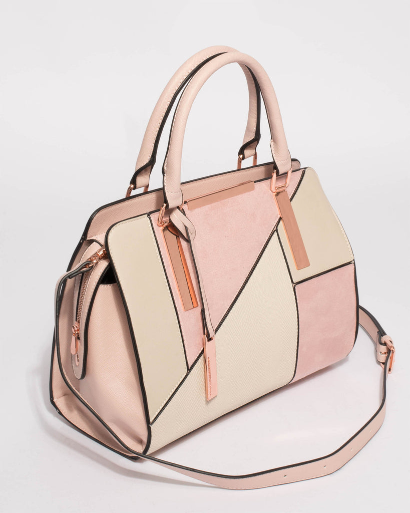 Pink Ivory Kimberly Panel Tote Bag
