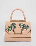 Natural Renee Palm Top Handle Tote Bag