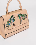Natural Renee Palm Top Handle Tote Bag