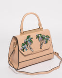 Natural Renee Palm Top Handle Tote Bag