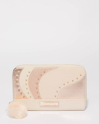 Rose Gold And Ivory Nina Stud Travel Wallet