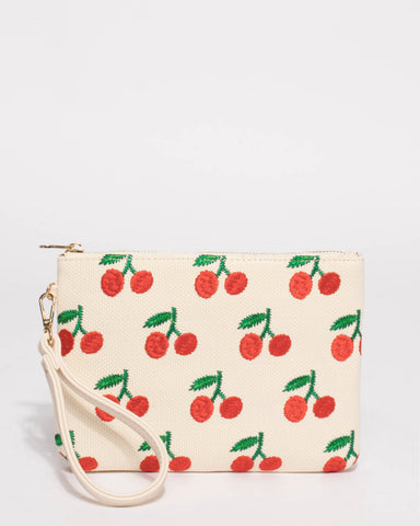Natural Lulu Cherry Wristlet