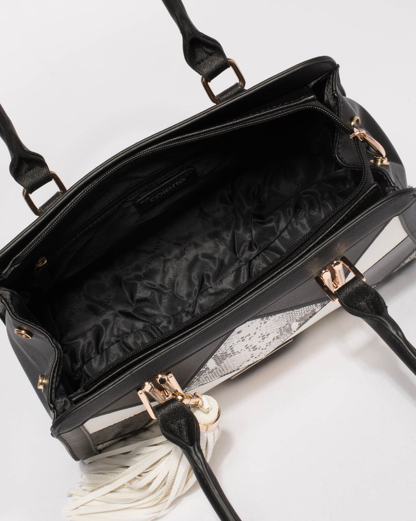 Monochrome Sage Medium Panel Tote Bag