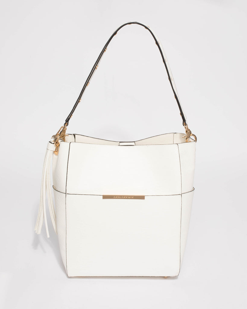 White Jane Tassel Tote Bag