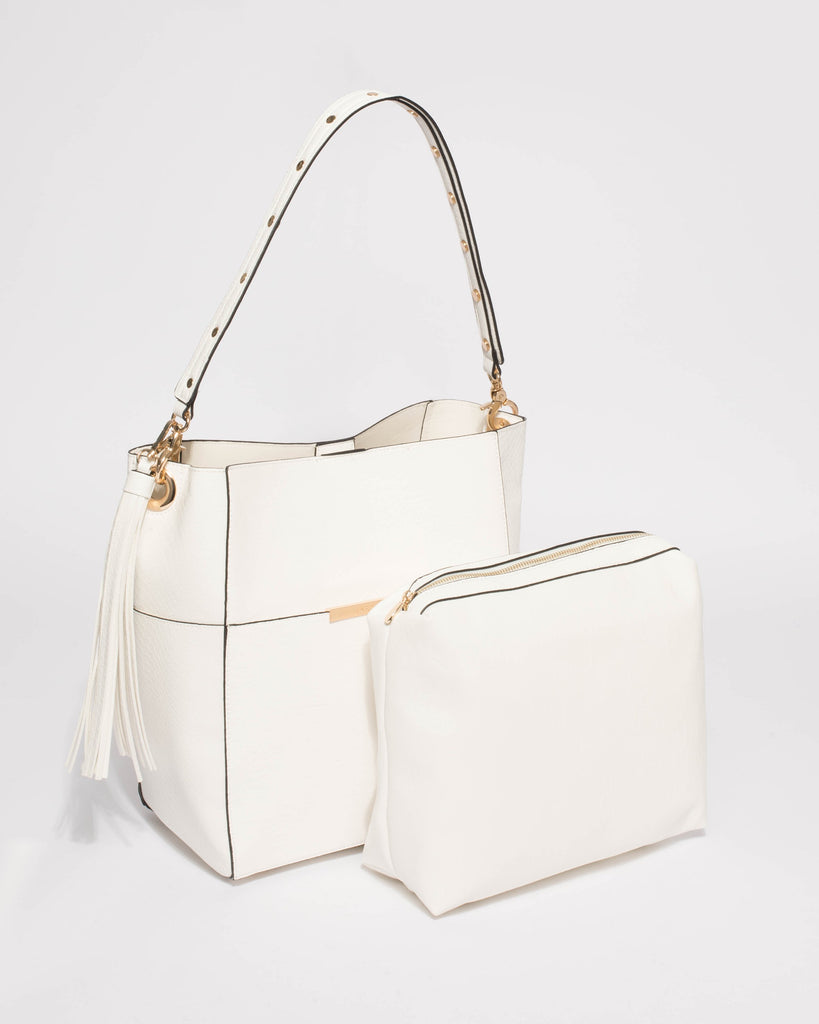 White Jane Tassel Tote Bag