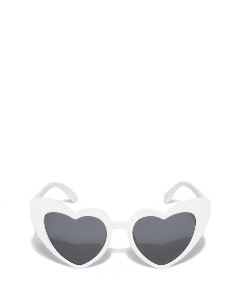 White Love Heart Sunglasses