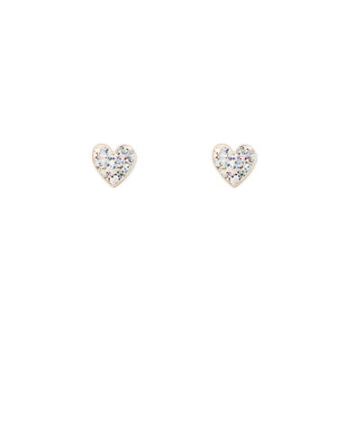 Multi Colour Gold Tone Glitter Love Heart Stud Earrings