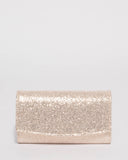 Gold Lizzie Glitter Eve Clutch Bag