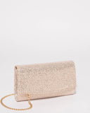 Gold Lizzie Glitter Eve Clutch Bag