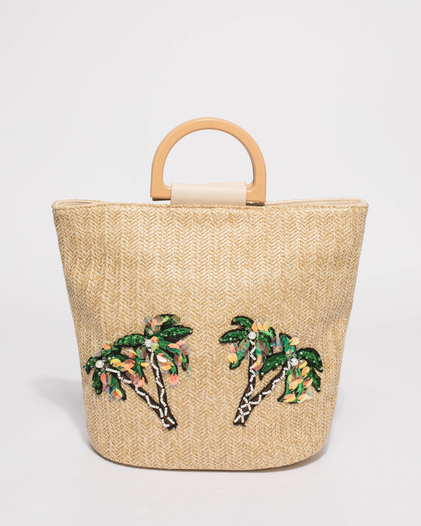 Natural Ashley Palm Tote Bag