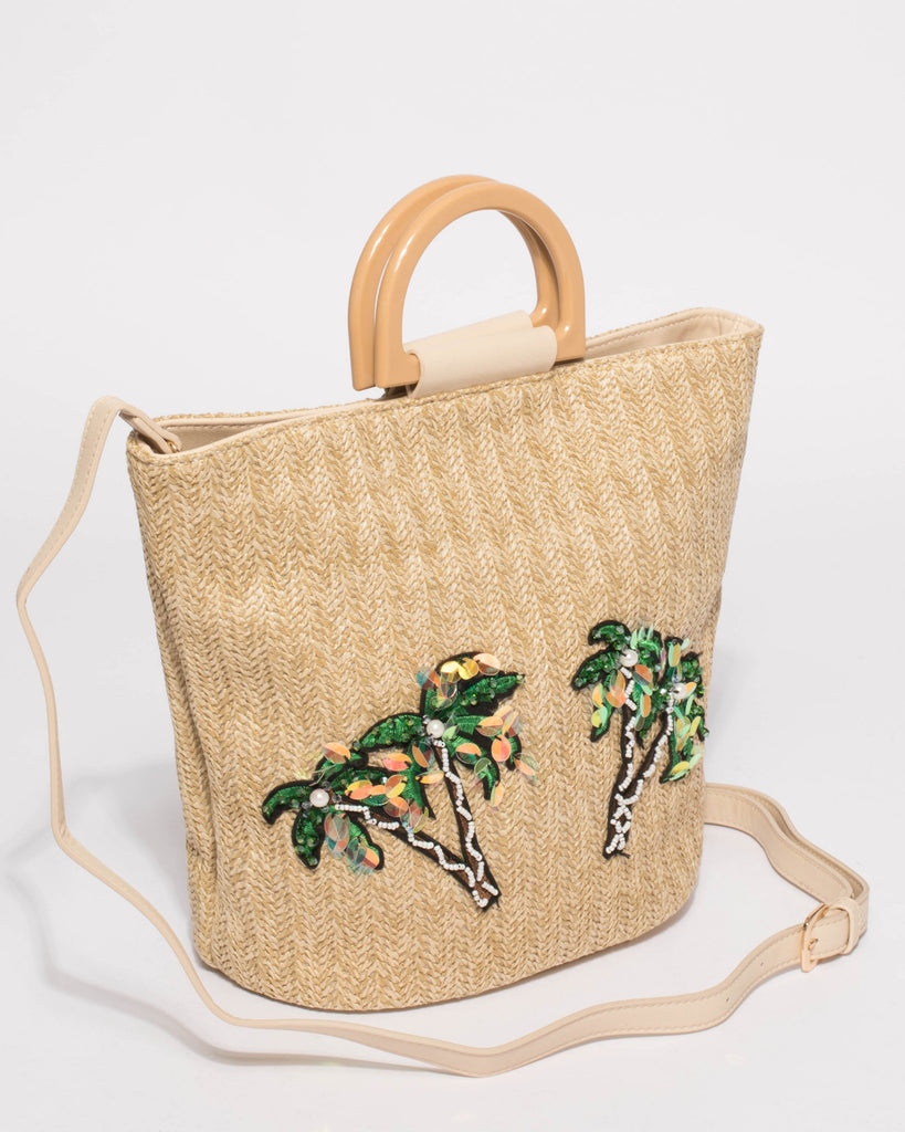 Natural Ashley Palm Tote Bag