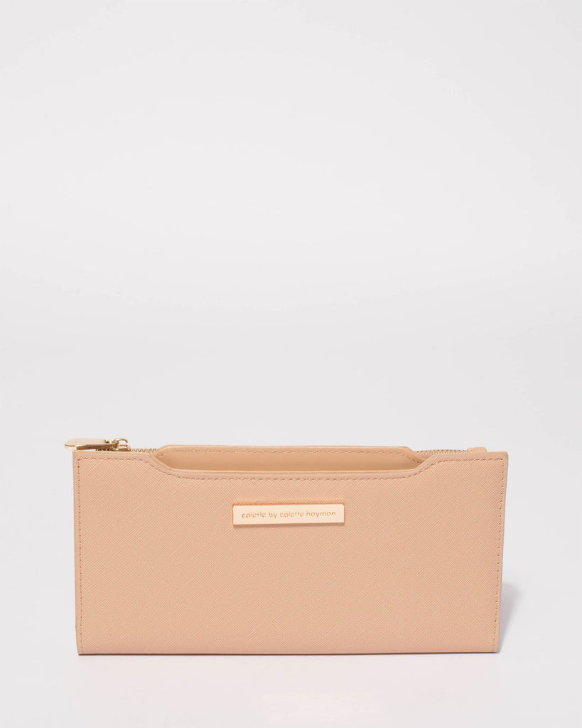 Natural Removable Card Section Wallet