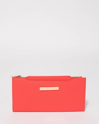 Coral Removable Card Section Wallet