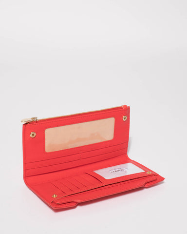 Coral Removable Card Section Wallet