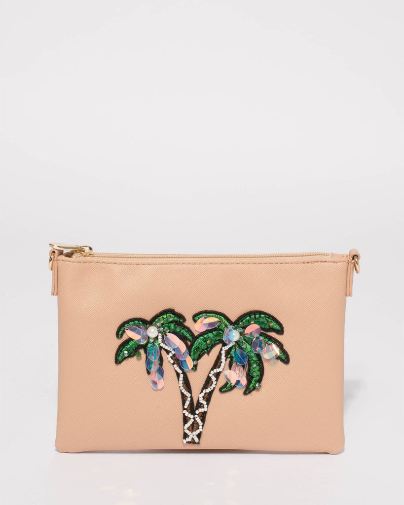 Natural Peta Palm Tree Crossbody Bag
