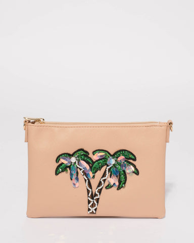 Natural Peta Palm Tree Crossbody Bag